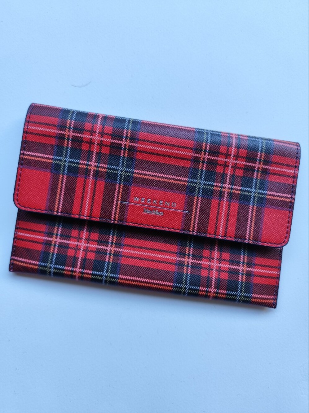 Weekend MaxMara Plaid Envelope Wallet / Clutch